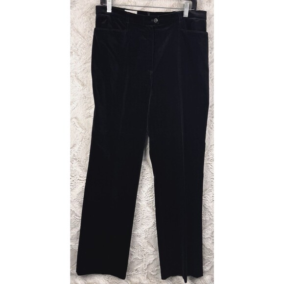 Horst Basler Pants Size 40/US 10 Germany‎ Black Velvet Classic Stretch Cotton - Picture 1 of 12